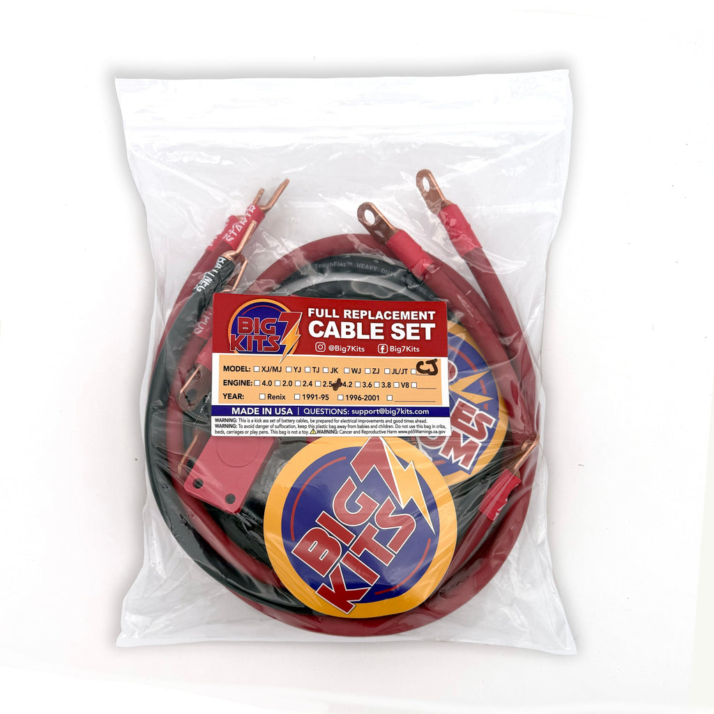 Jeep CJ Battery Cable Kit 4 Gauge Battery Cable 4.2 Liter Big7Kits