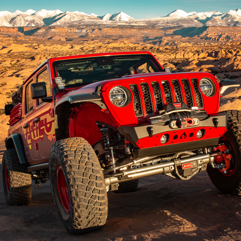 Bare Steel Nighthawk Front Bumper with Aluminum Skid for JK, JL, and JT - Bare Steel Artec Industries