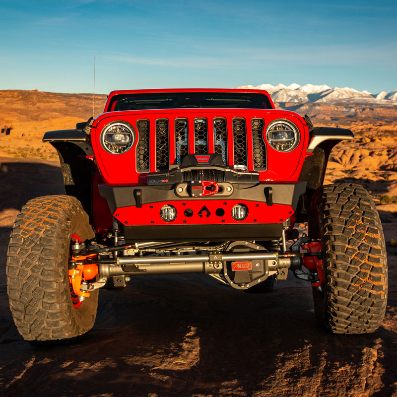 Powdercoat Nighthawk Front Bumper with Aluminum Skid for JK, JL, and JT - Black Powdercoat Artec Industries