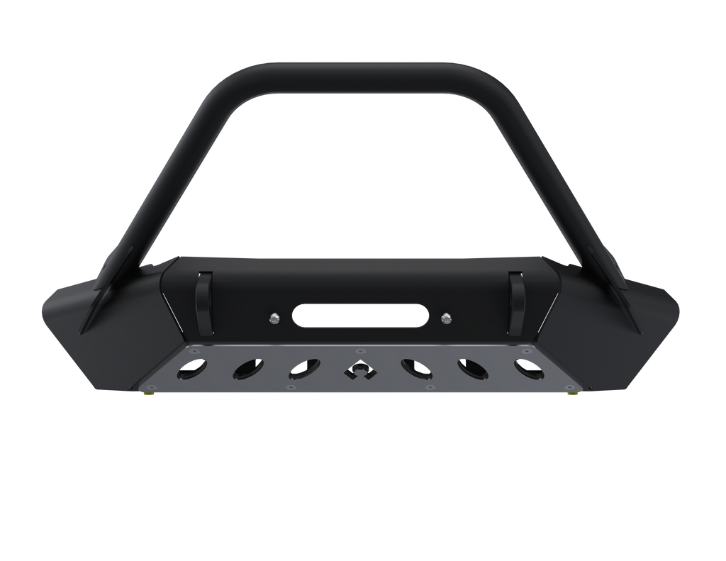07-Up Jeep Wranger/Gladiator High Clearance Front Bumper With Hoop Raw Steel