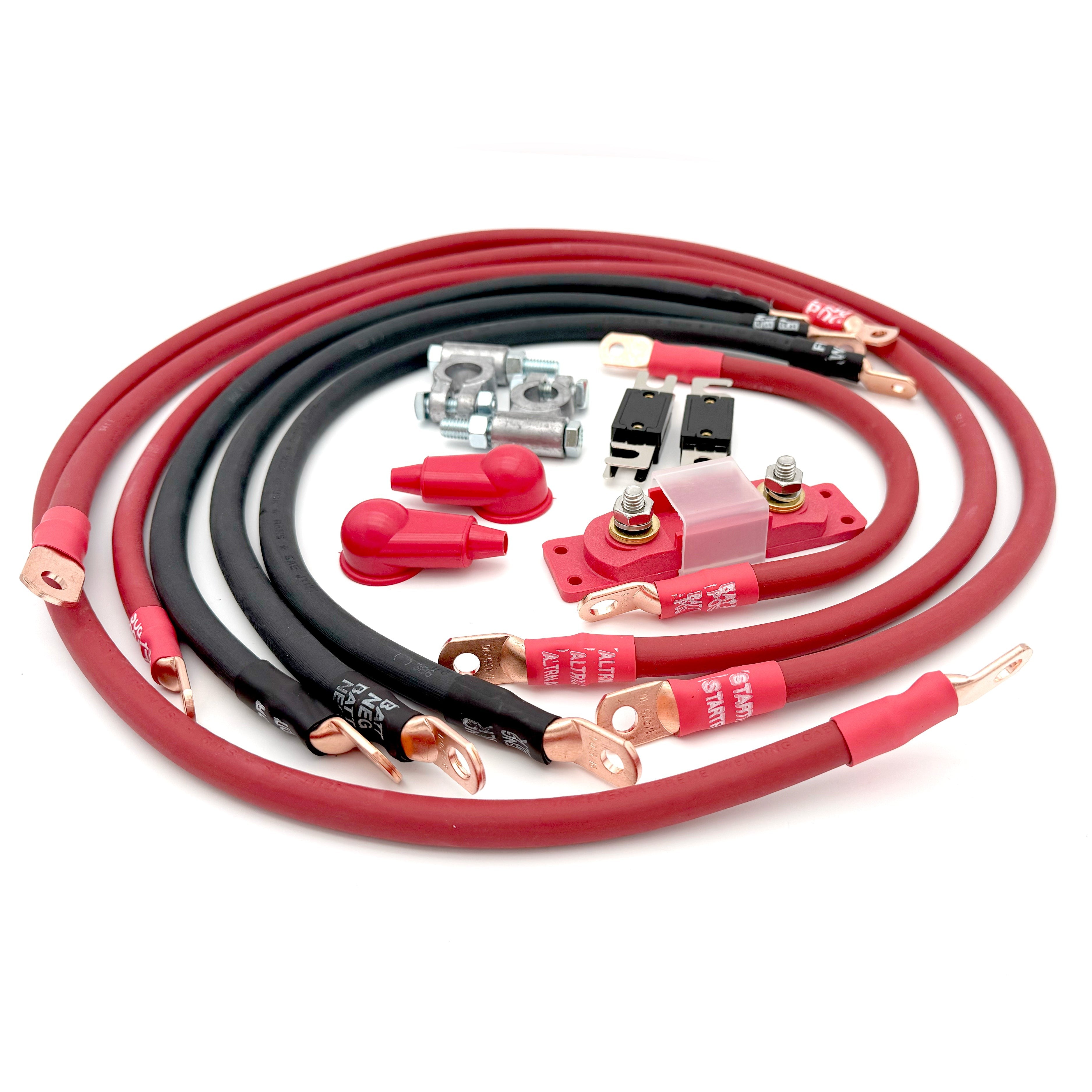 2007-2018 Jeep Wrangler JK Battery Cable Kit 3.6 Liter 1/0 Gauge Battery Cable Big7Kits