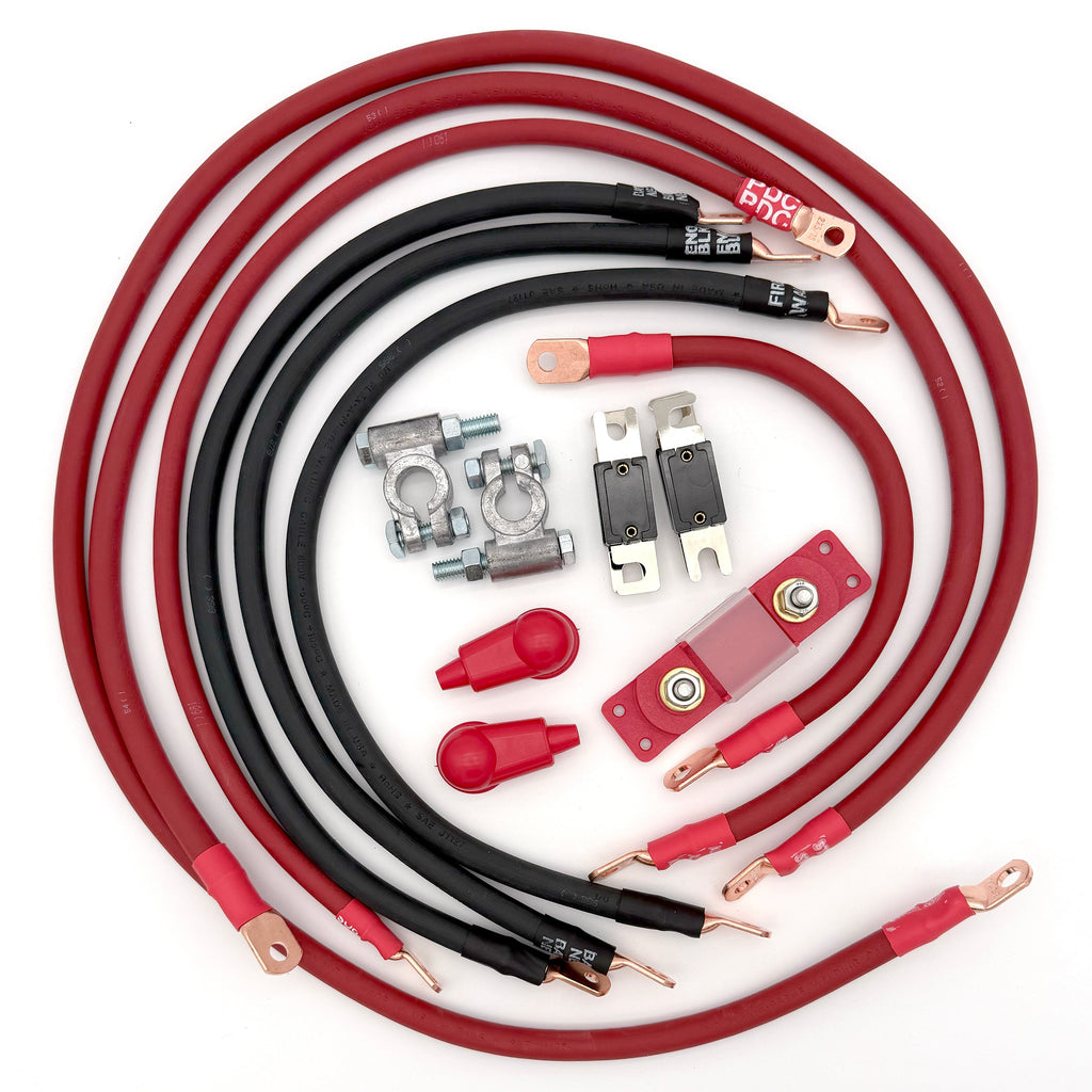 2007-2018 Jeep Wrangler JK Battery Cable Kit 3.6 Liter 1/0 Gauge Battery Cable Big7Kits