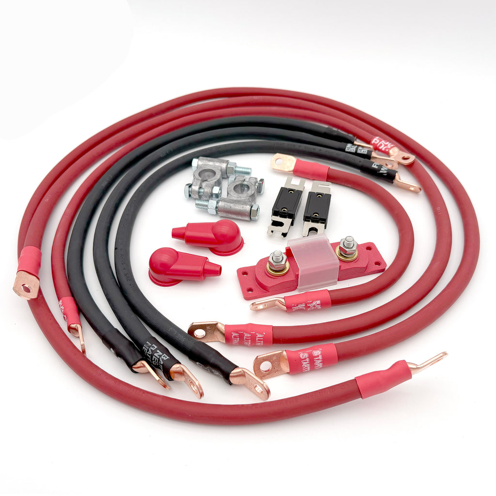 2007-2018 Jeep Wrangler JK Battery Cable Kit 3.6 Liter 1/0 Gauge Battery Cable Big7Kits