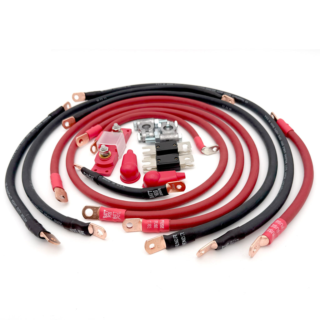 2018-2025 Jeep Wrangler JL Battery Cable Kit 392 Hemi 1/0 Gauge Battery Cable Big7Kits