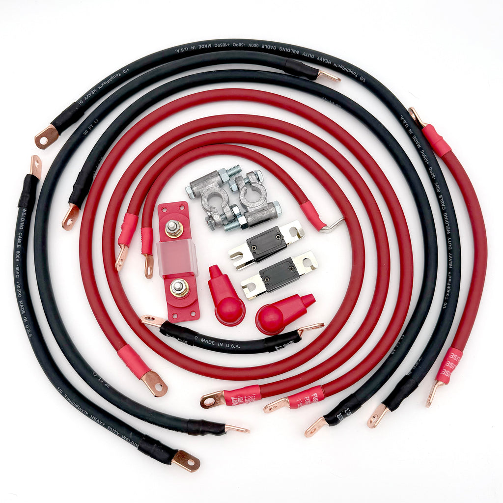 2020-2025 Jeep Gladiator JT Battery Cable Kit 3.6 Liter 1/0 Gauge Battery Cable Big7Kits