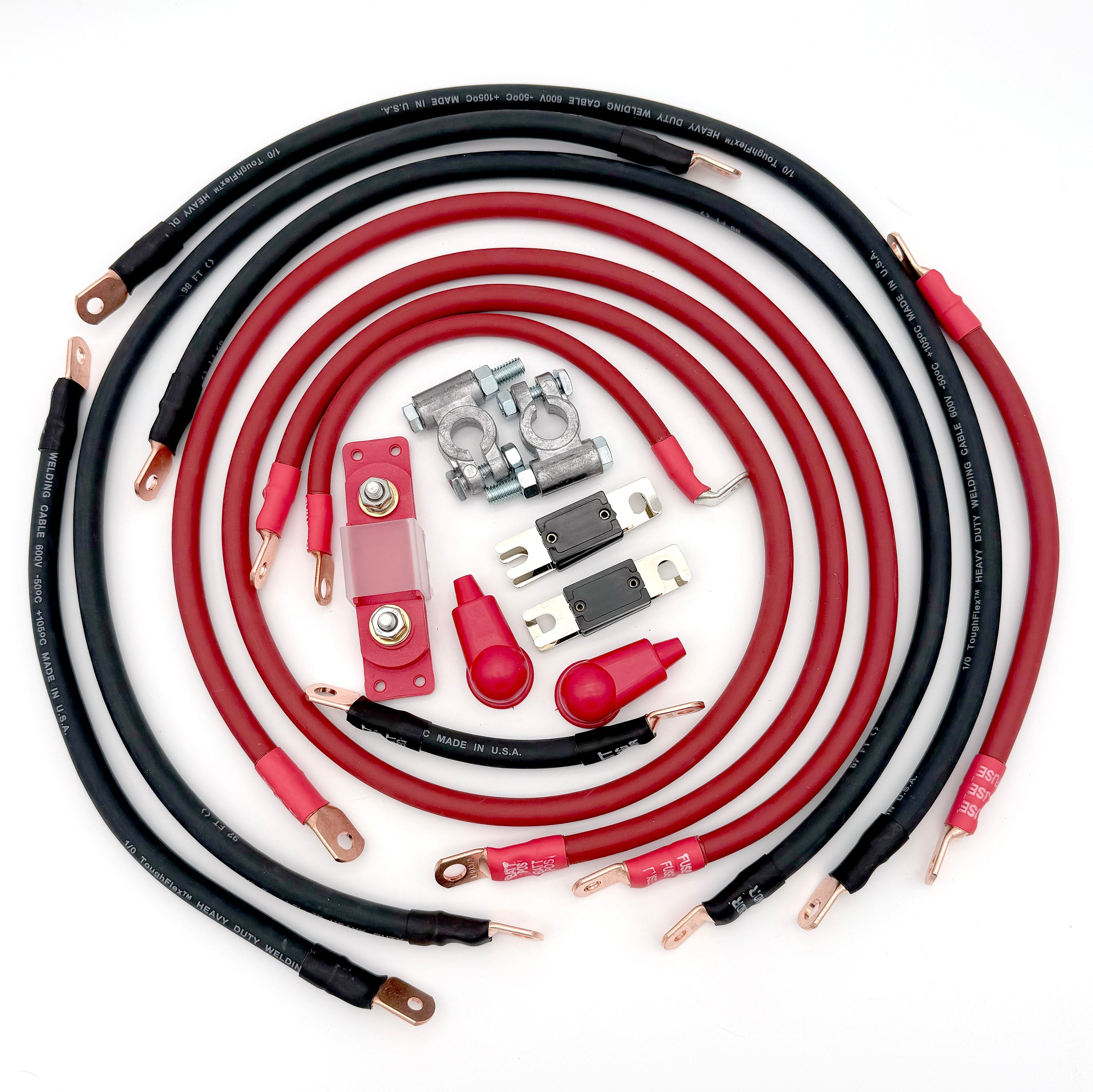 2020-2025 Jeep Gladiator JT Battery Cable Kit 3.6 Liter 1/0 Gauge Battery Cable Big7Kits