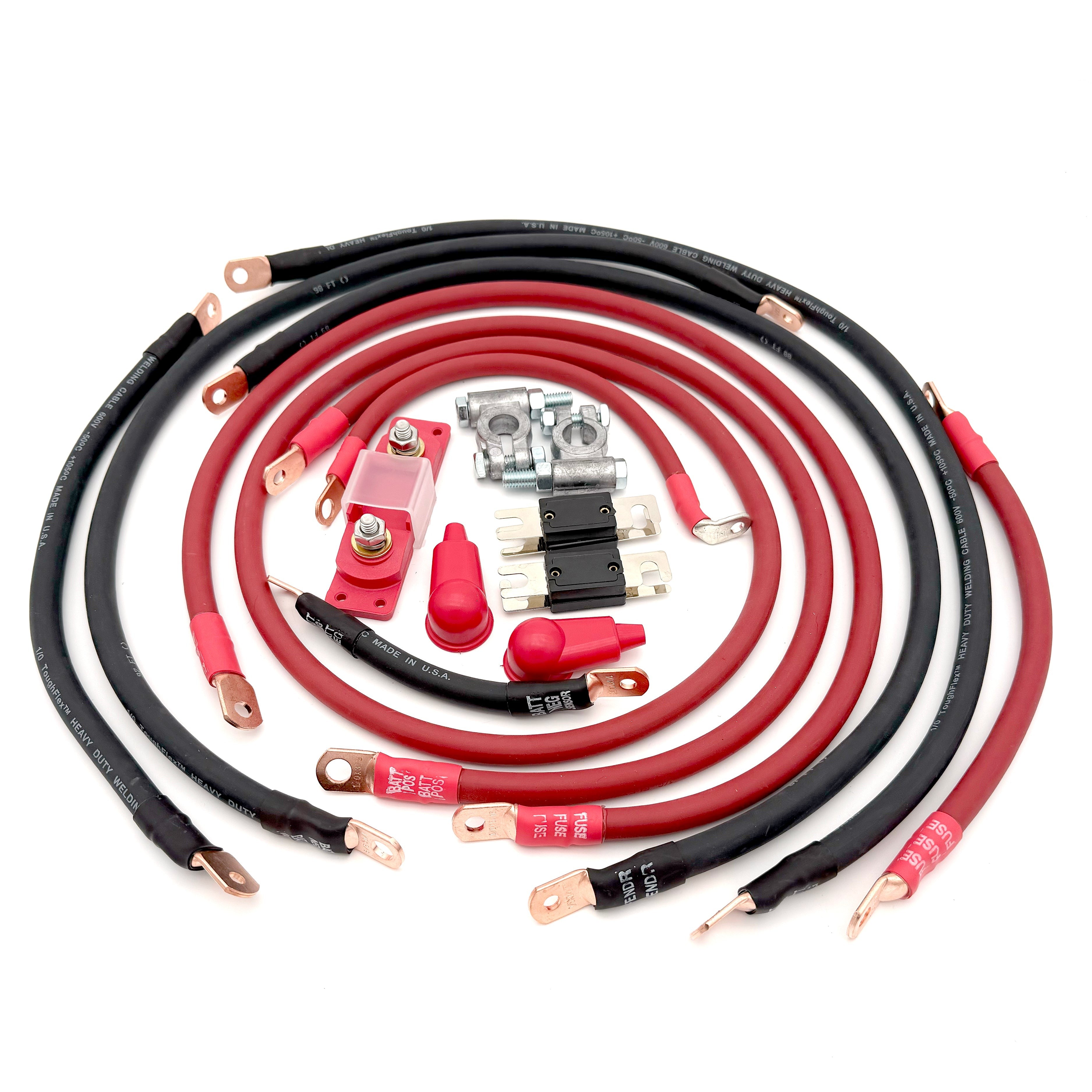 2020-2025 Jeep Gladiator JT Battery Cable Kit 3.6 Liter 1/0 Gauge Battery Cable Big7Kits
