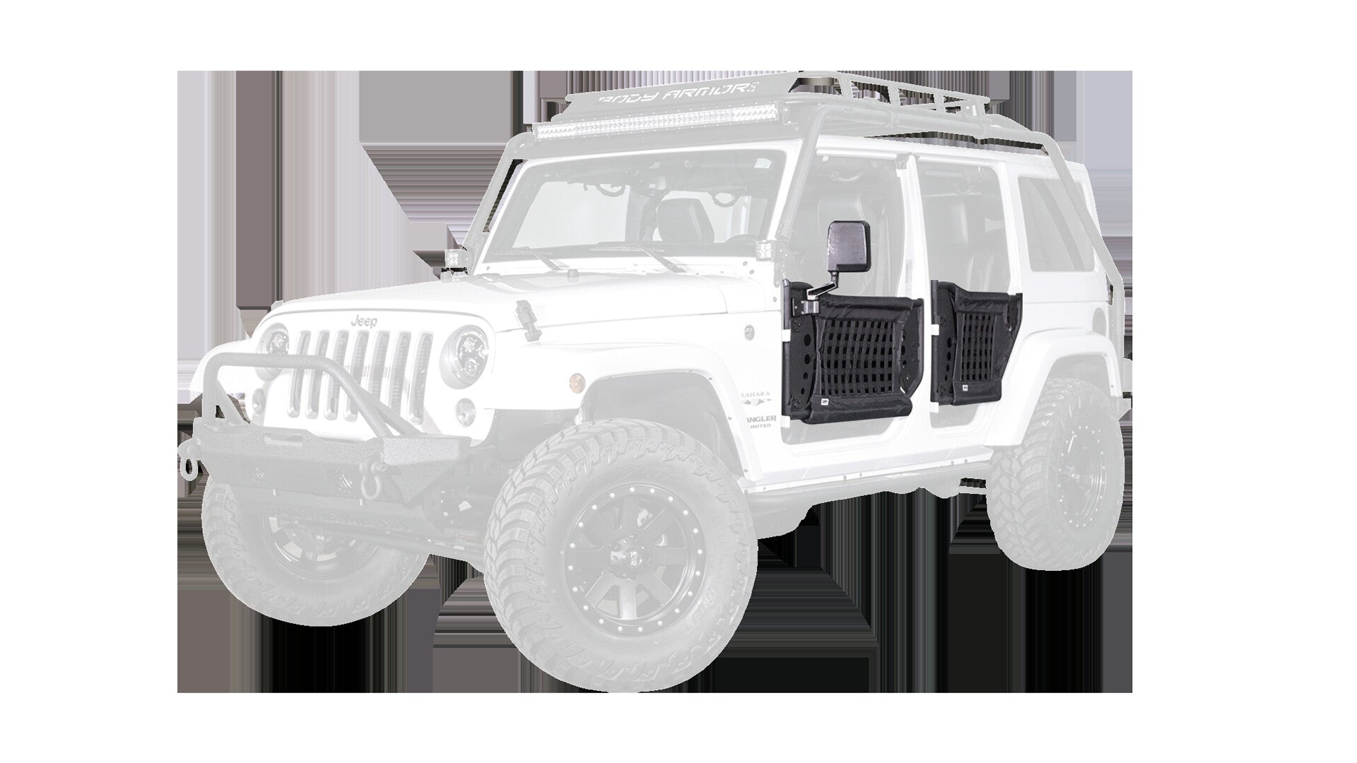 2007-2018 Jeep Wrangler JK Gen 3 Traildoors Front, Pair Body Armor 4X4