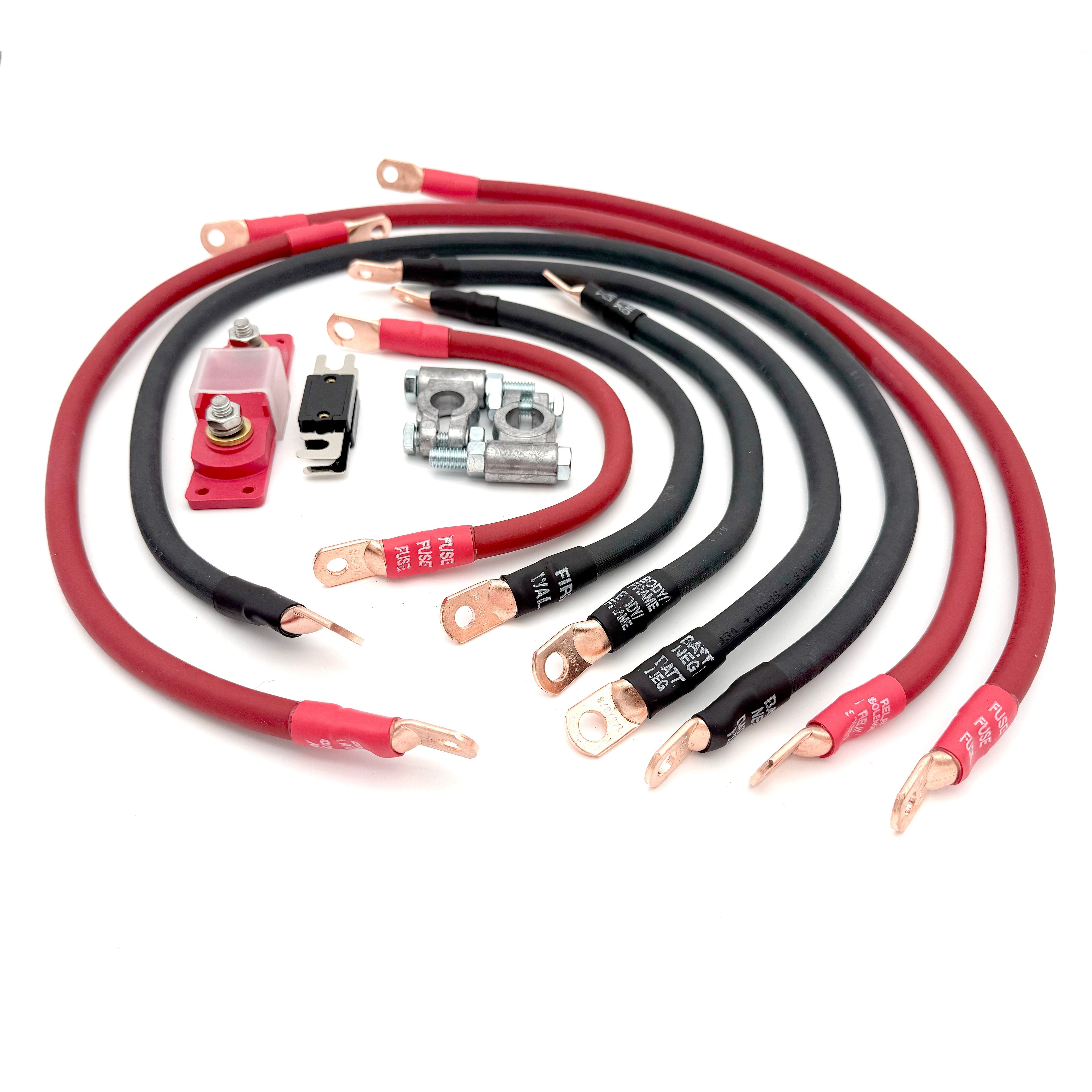 1974-1983 Jeep Cherokee Full Size SJ Battery Cables Kit V8 1/0 Gauge Battery Cable Big7Kits