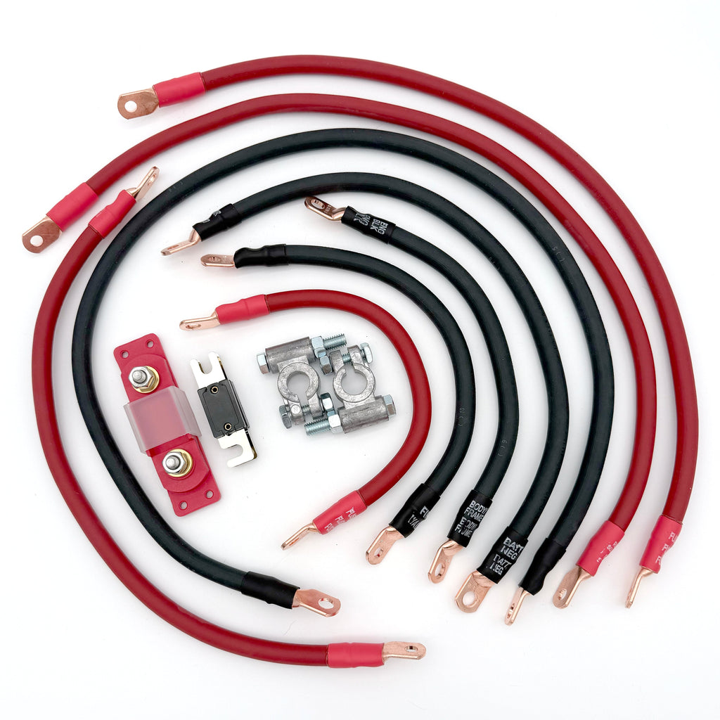 1974-1983 Jeep Cherokee Full Size SJ Battery Cables Kit V8 1/0 Gauge Battery Cable Big7Kits