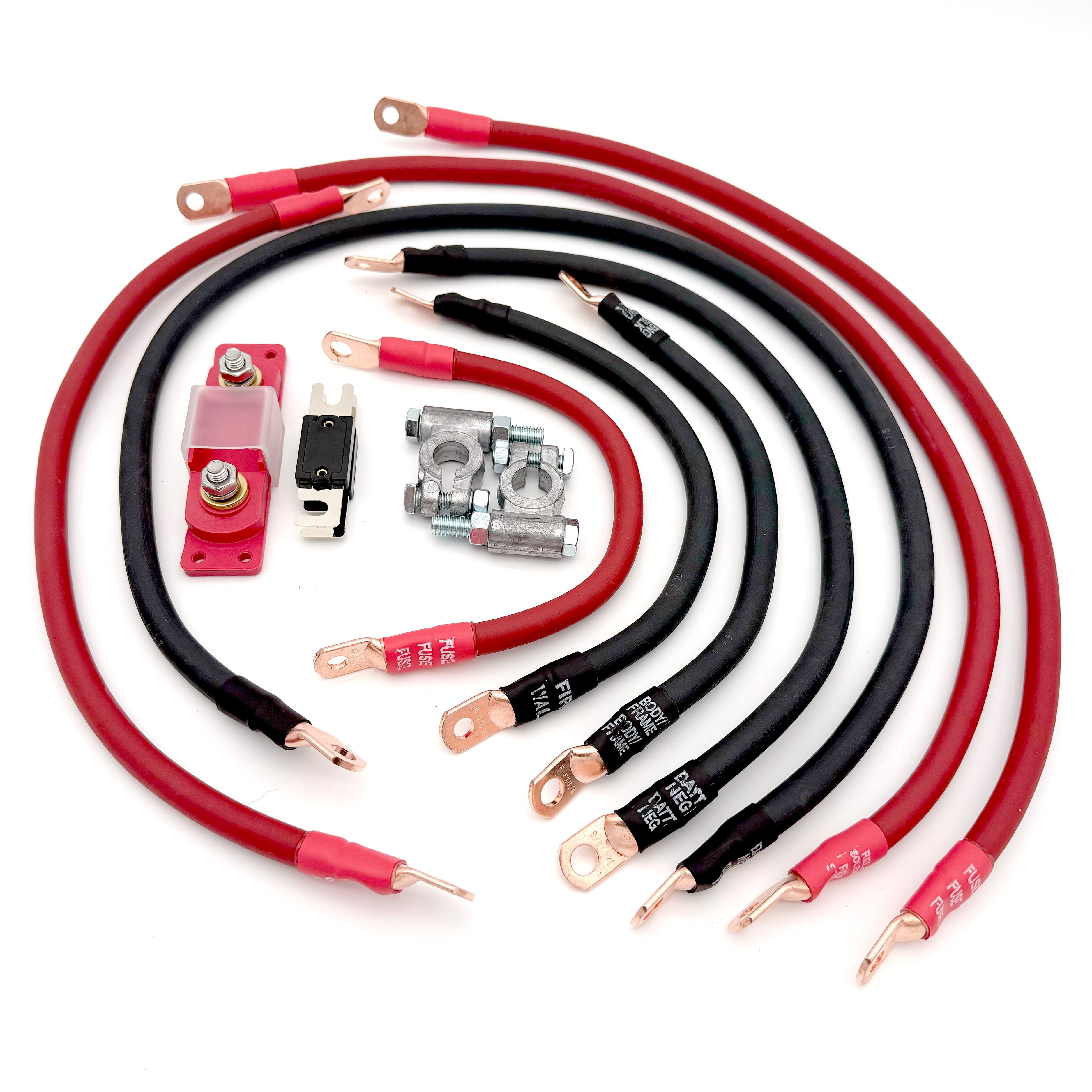 1974-1983 Jeep Cherokee Full Size SJ Battery Cables Kit V8 1/0 Gauge Battery Cable Big7Kits
