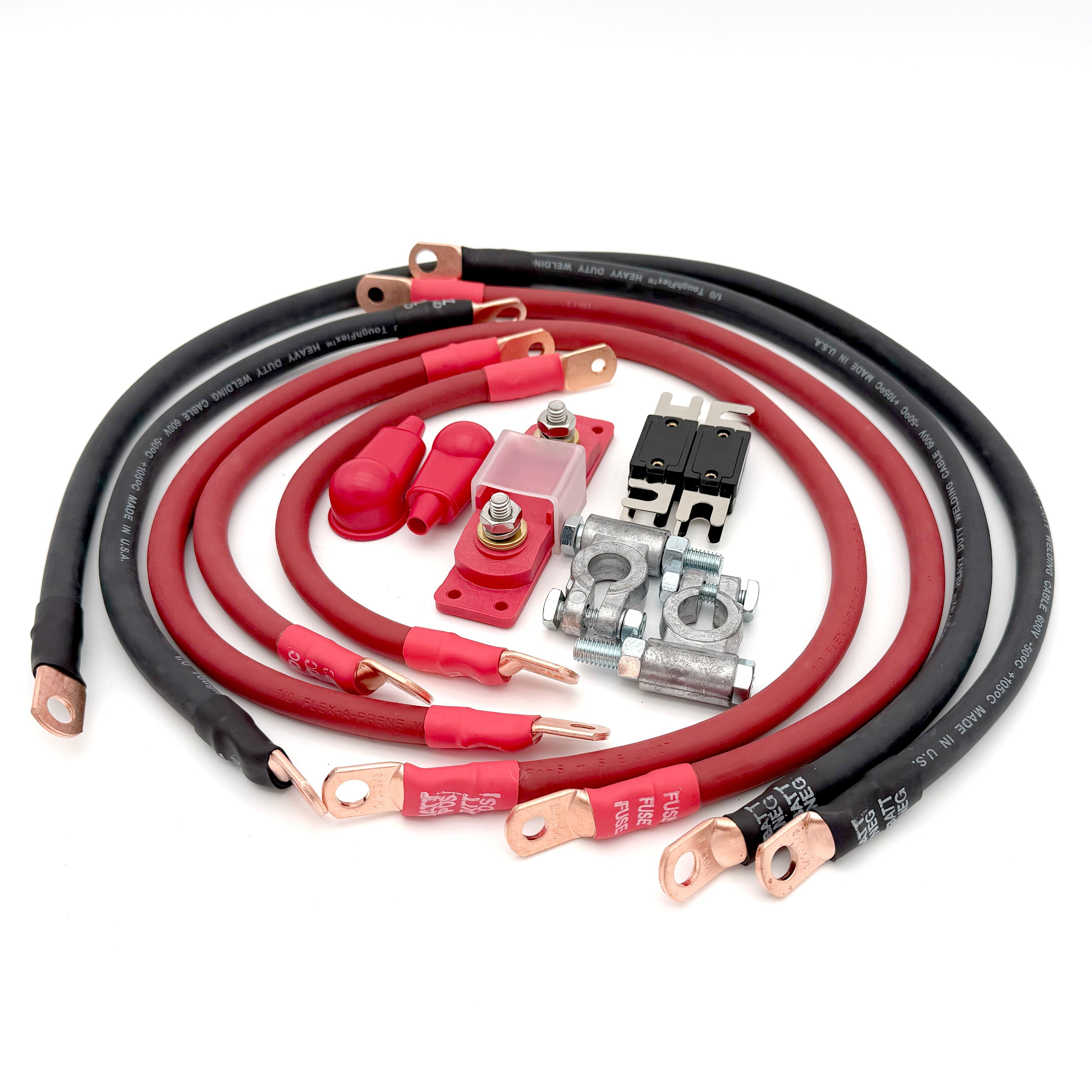 1997-1999 Jeep Wrangler TJ / LJ RHD Battery Cable Kit 4.0 Liter 4 Gauge Battery Cable Big7Kits