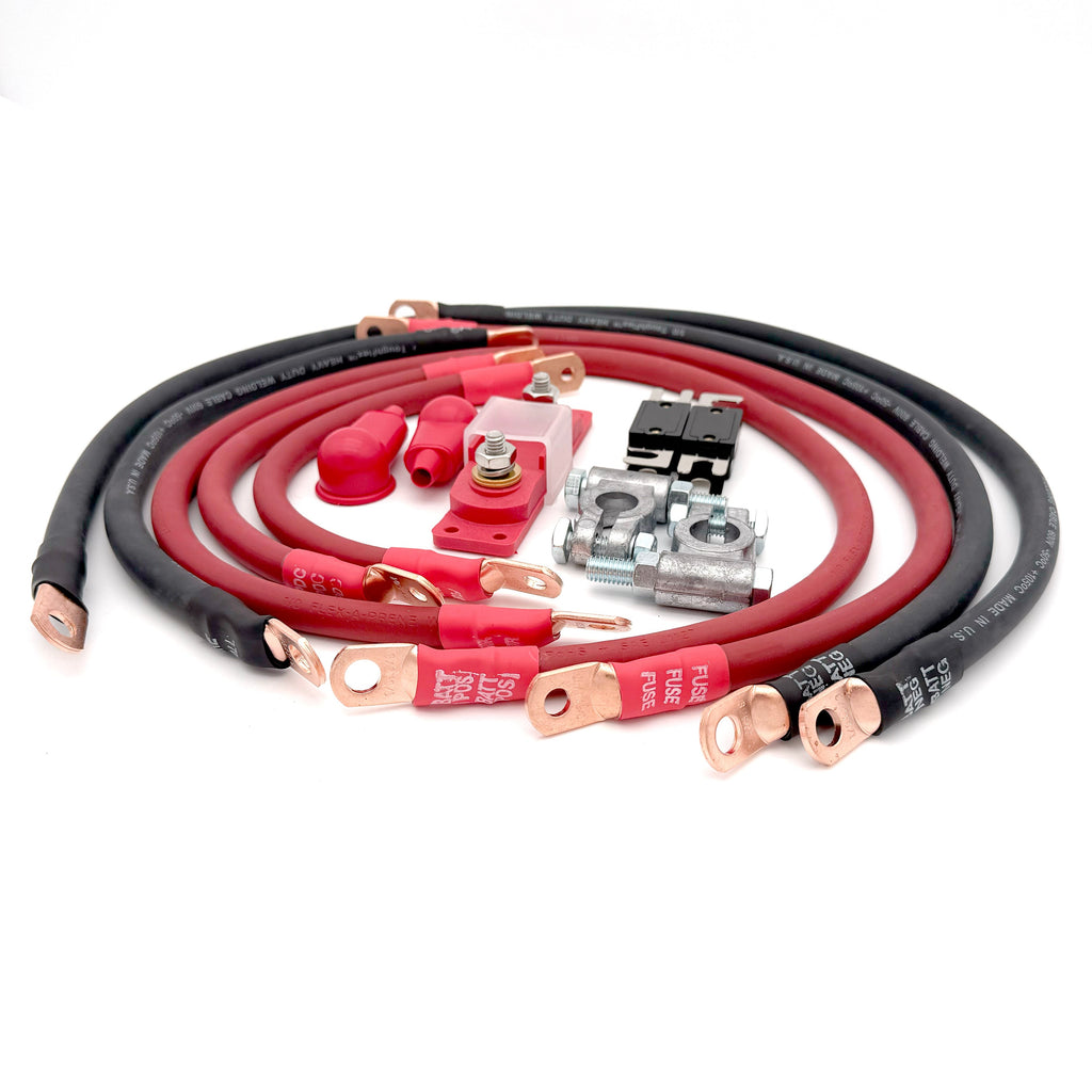 1999.5-2006 Jeep Wrangler TJ / LJ RHD Battery Cable Kit 4.0 Liter 2 Gauge Battery Cable Big7Kits
