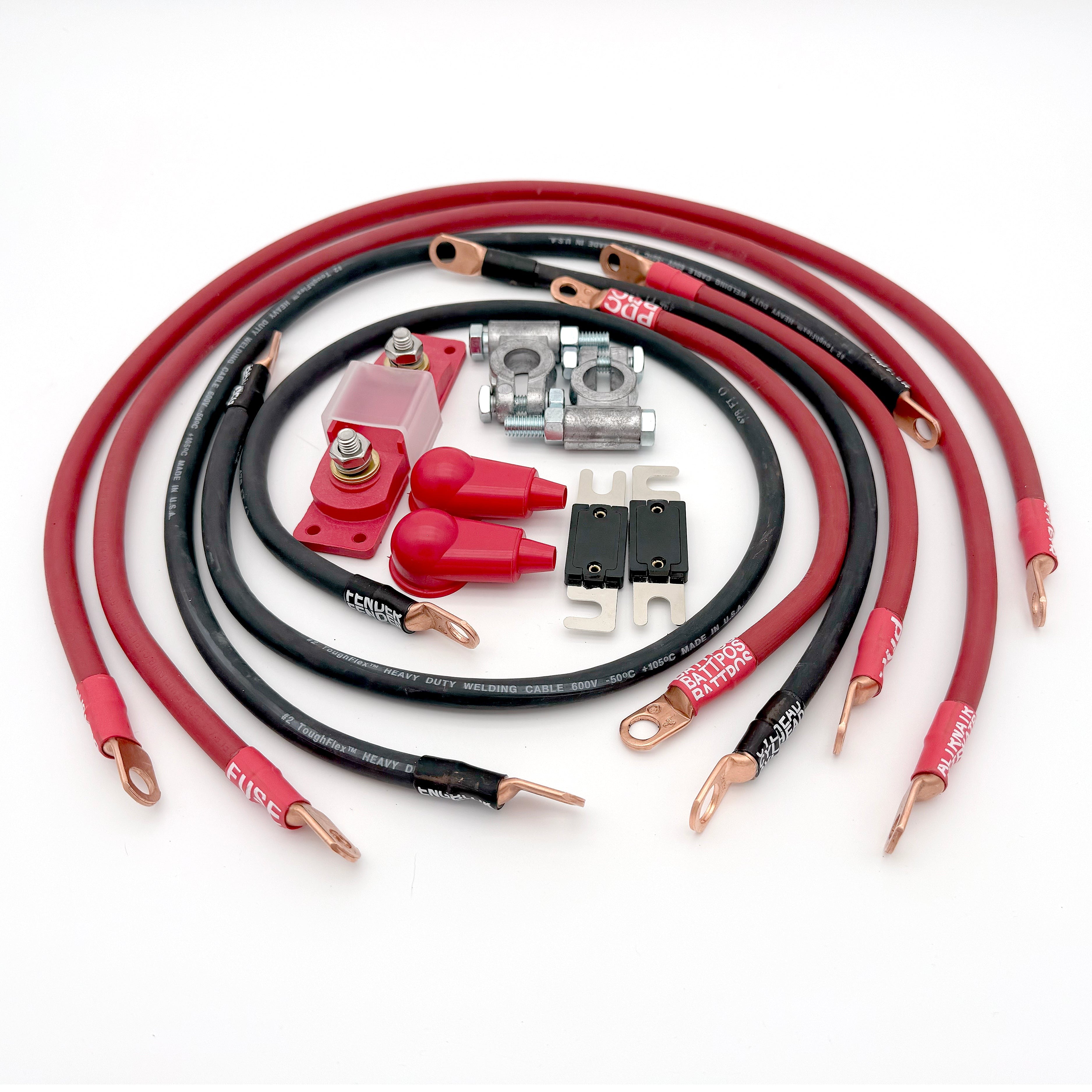1991-1995 Jeep Wrangler YJ Battery Cable Kit 4.0 Liter 2 Gauge Battery Cable Big7Kits