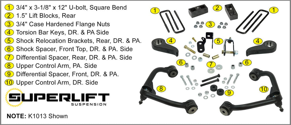 3 Inch Lift Kit 2020-2025 Chevy Silverado/GMC Sierra 2500 Hd/3500 Hd with Fox 2.0 Shocks without Overload Leaf Springs Superlift
