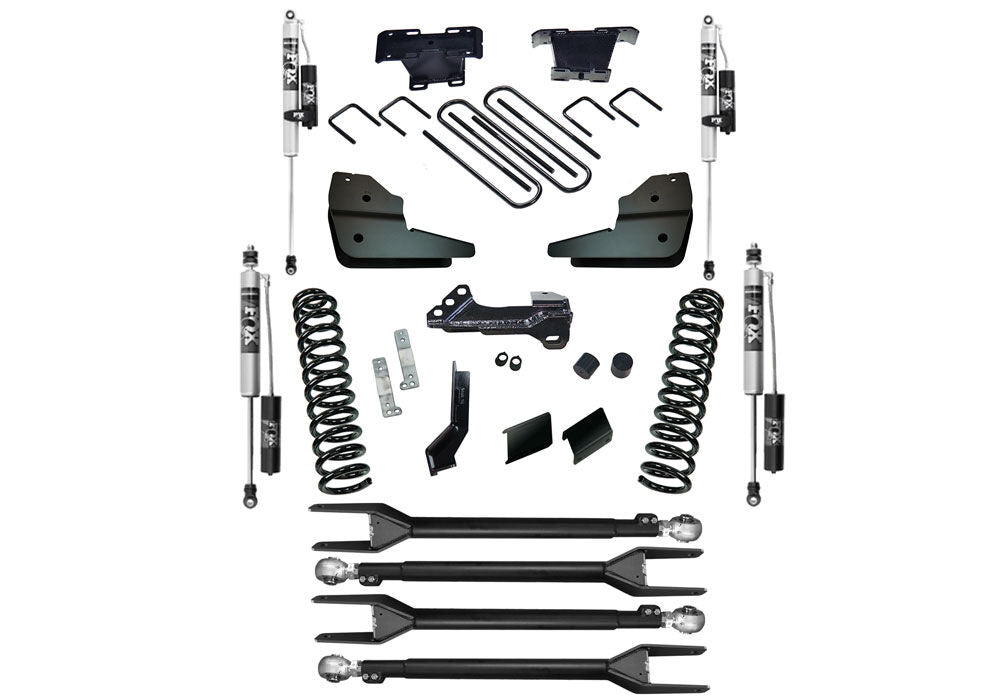 4 Inch 4-Link Lift Kit 2023-2025 Ford F-250/F-350 4WD Diesel Engine with Fox 2.0 Reservoir Shocks Will Not work with Auto Leveling Headlight Function Superlift