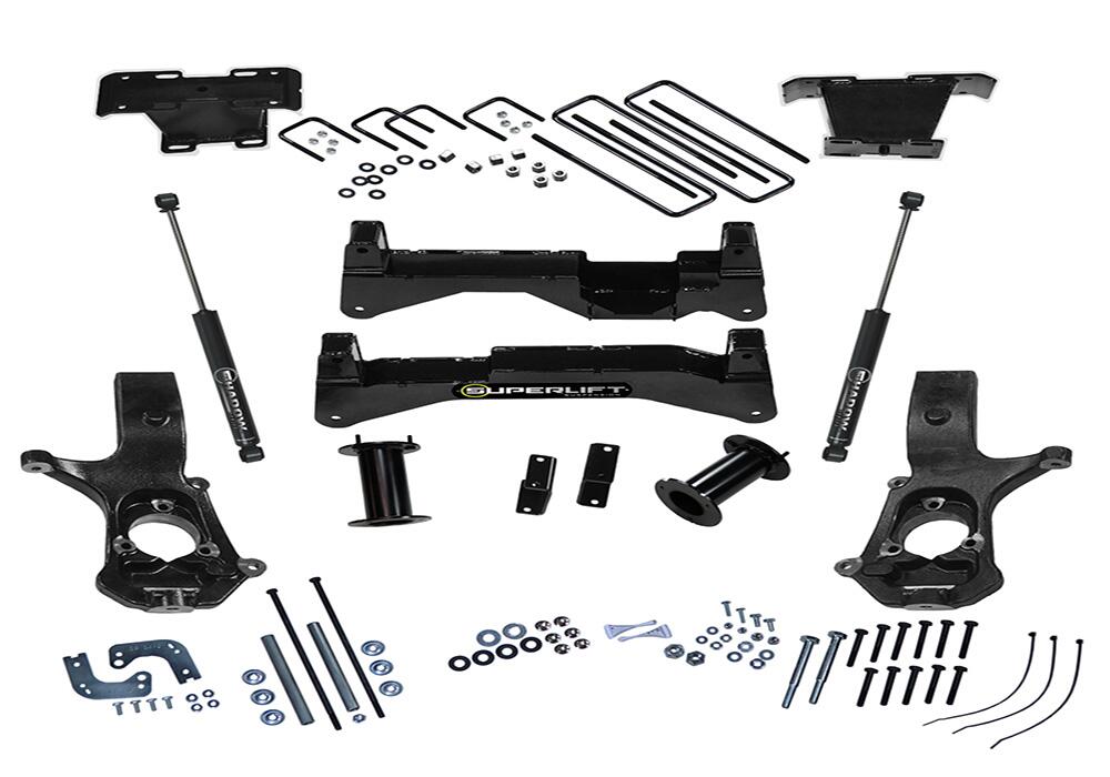 8 Inch Lift Kit 2007-2016 Chevy Silverado and GMC Sierra 2WD with Cast Steel Control Arms with Shocks Superlift