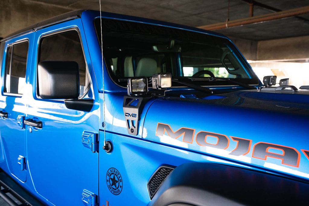 2018 2025 JeepWrangler JL JLU 392 Gladiator JT MojDV8 Offroad Dual Pod Light Mounts DV8 Offroad