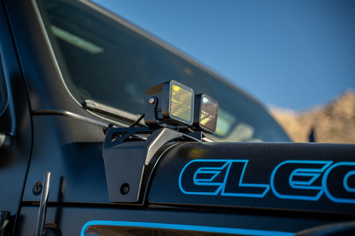 2020 2025 Jeep Wrangler JL JLU 4xe Gladiator JT Dual Light Pod Mounts DV8 Offroad