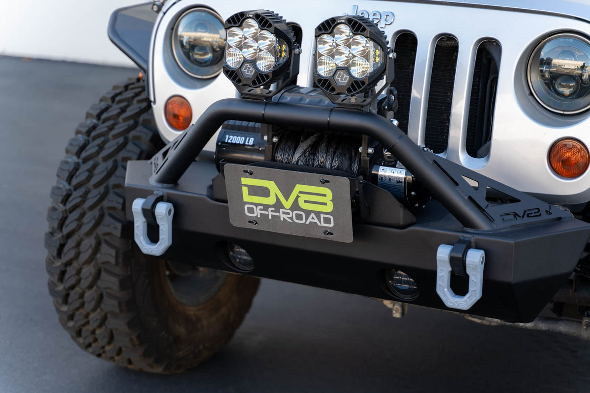 Fairlead Mounted Flip Up License Plate Bracket DV8 Offroad