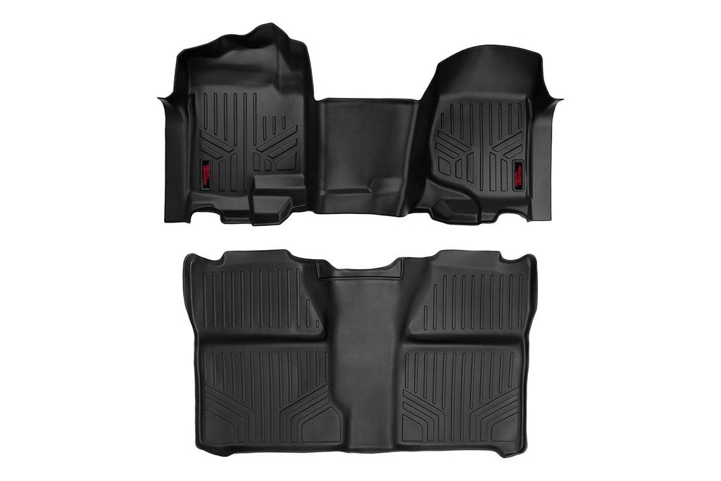 Floor Mats FR & RR OV Hump Crew Silverado/Sierra 1500/2500HD (07-14) Rough Country