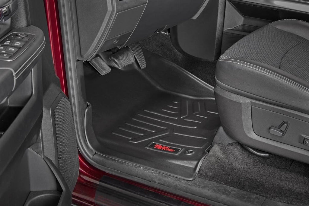 Heavy Duty Floor Mats Front/Rear-12-18 Dodge RAM Crew/Mega Cab Full Console Rough Country