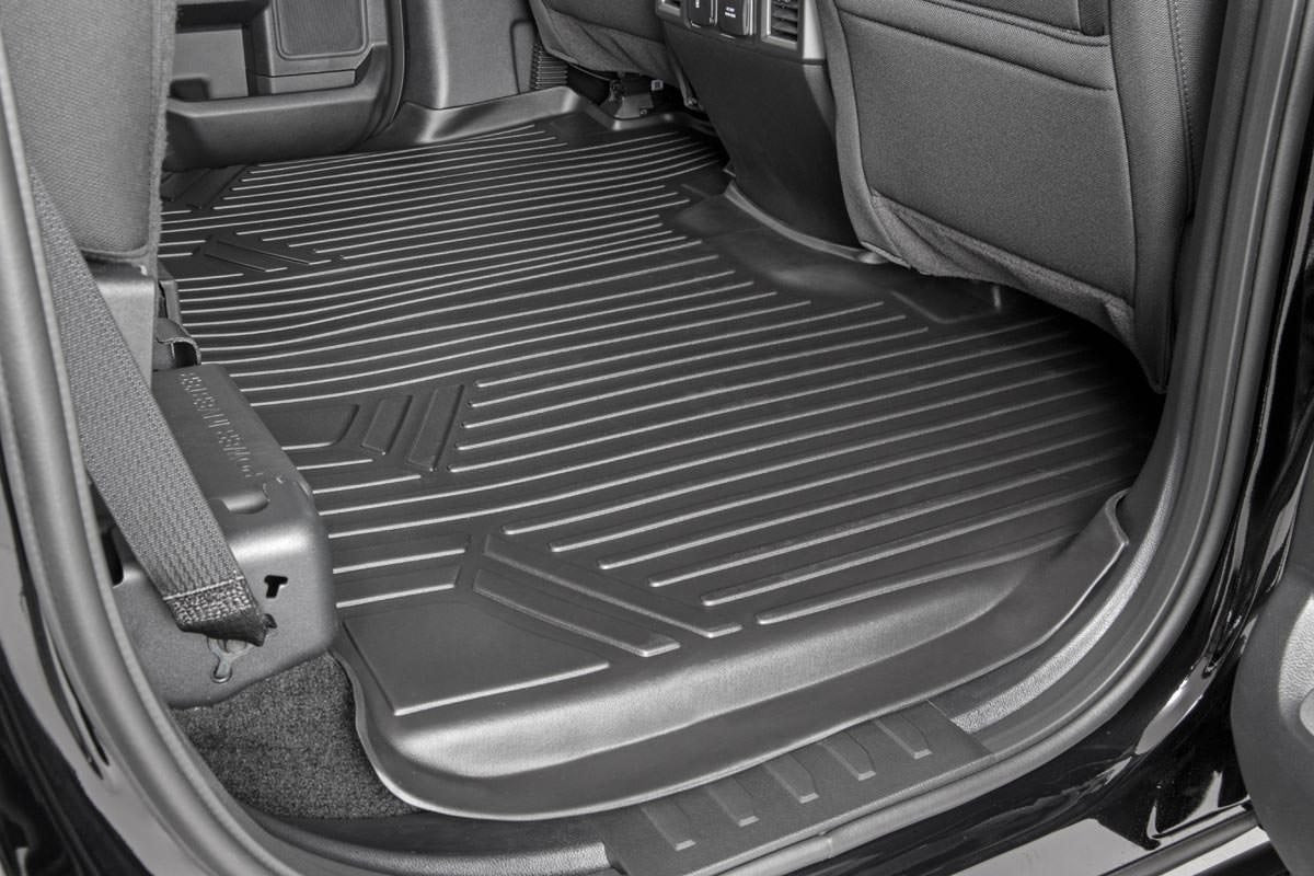 Heavy Duty Floor Mats Front/Rear-15-Up Ford F-150 SuperCrew Cab Rough Country