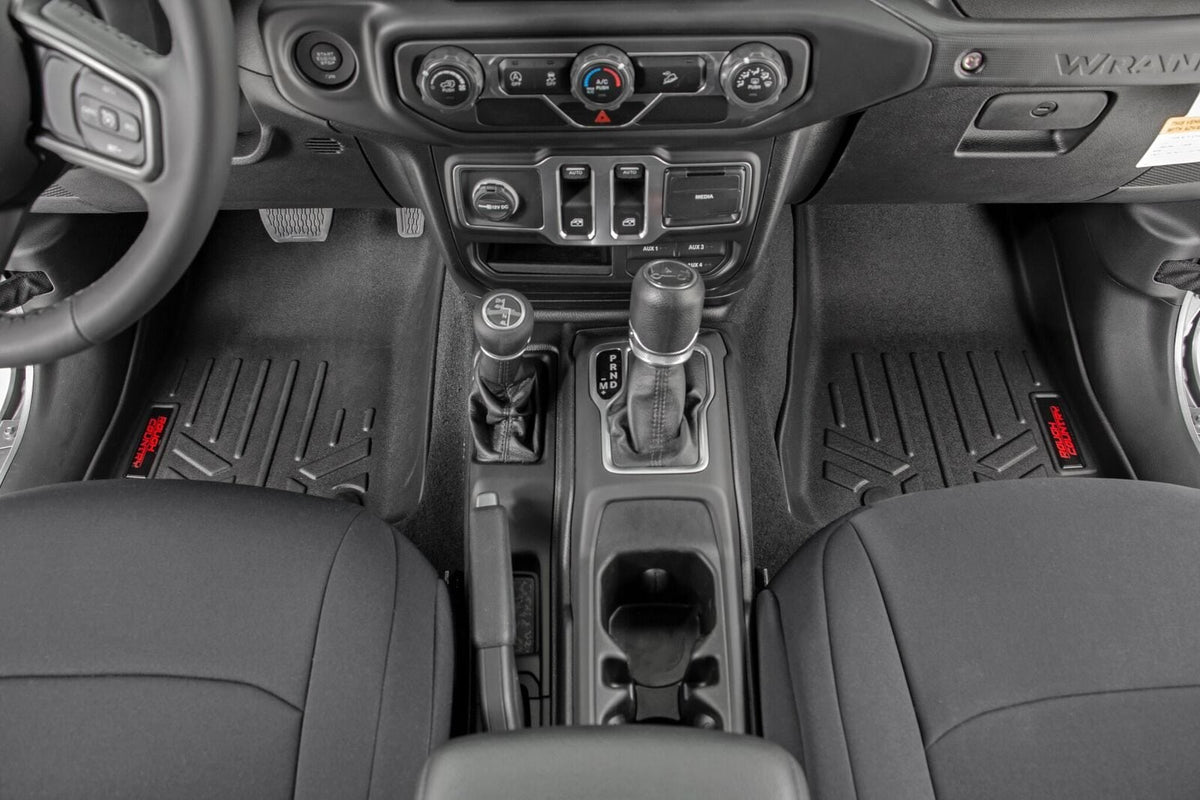 Floor Mats FR & RR RR Non-Lock Jeep Gladiator JT 4WD (2020-2025) Rough Country