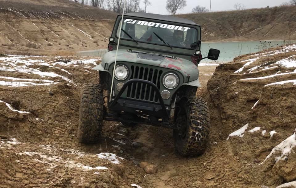 Jeep CJ Front Stubby Bumper Bare Steel Motobilt