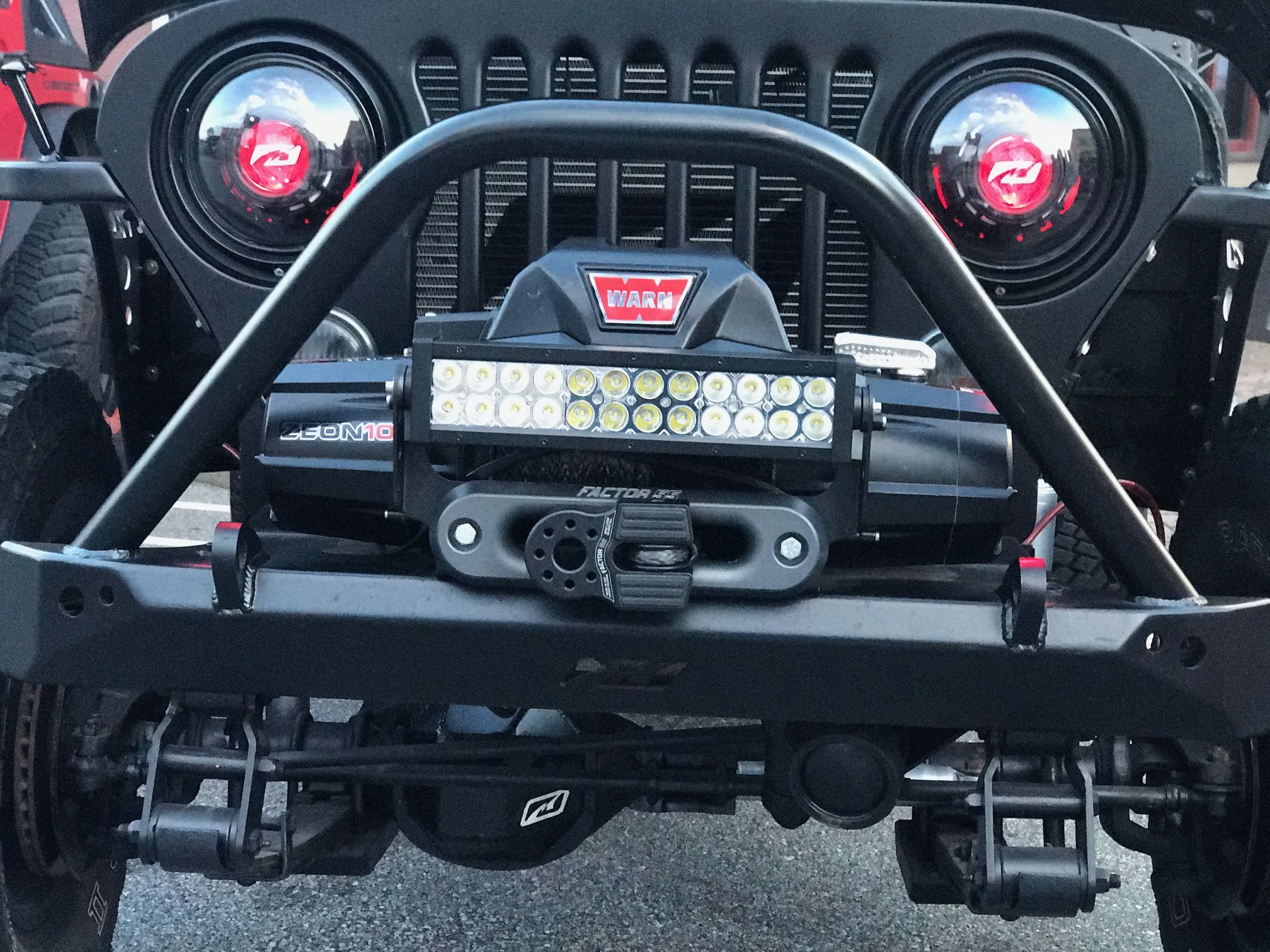 Jeep CJ Mid Width Front Bumper Bare Steel Motobilt