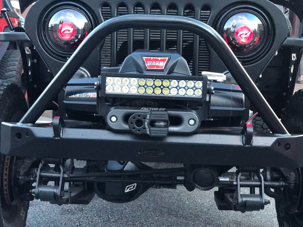Jeep CJ Mid Width Front Bumper Bare Steel Motobilt