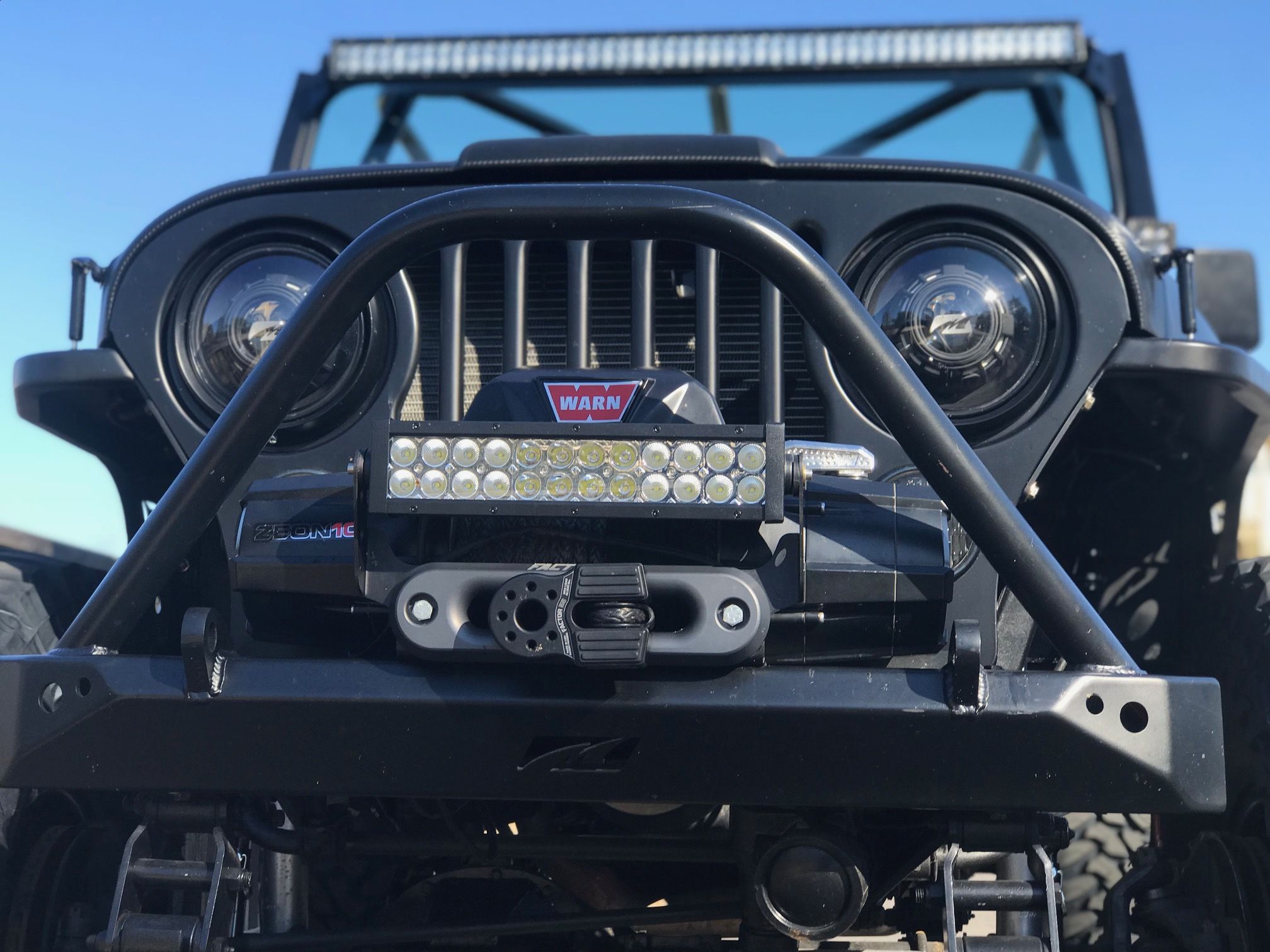 Jeep CJ Mid Width Front Bumper Bare Steel Motobilt