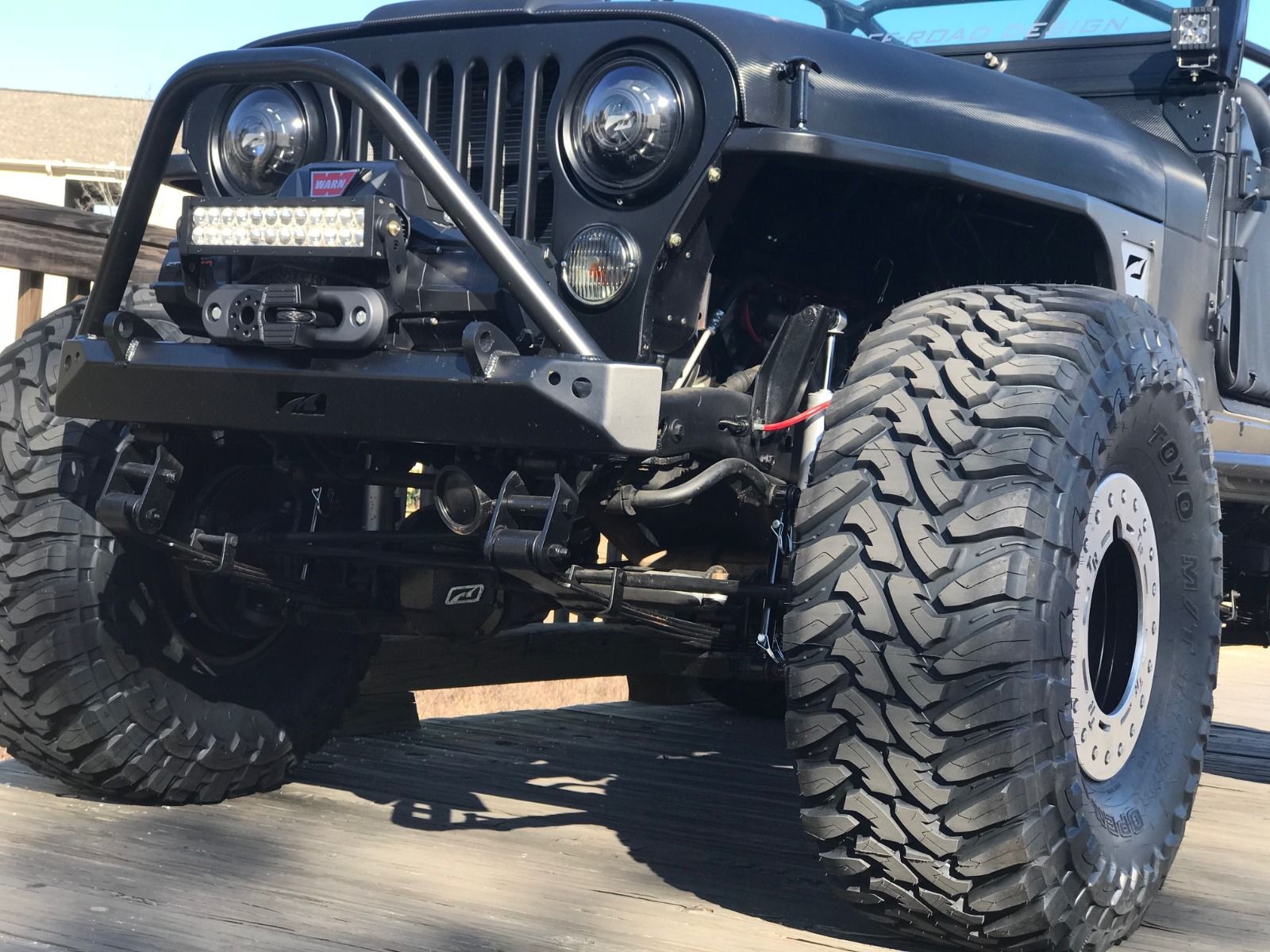 Jeep CJ Mid Width Front Bumper Bare Steel Motobilt