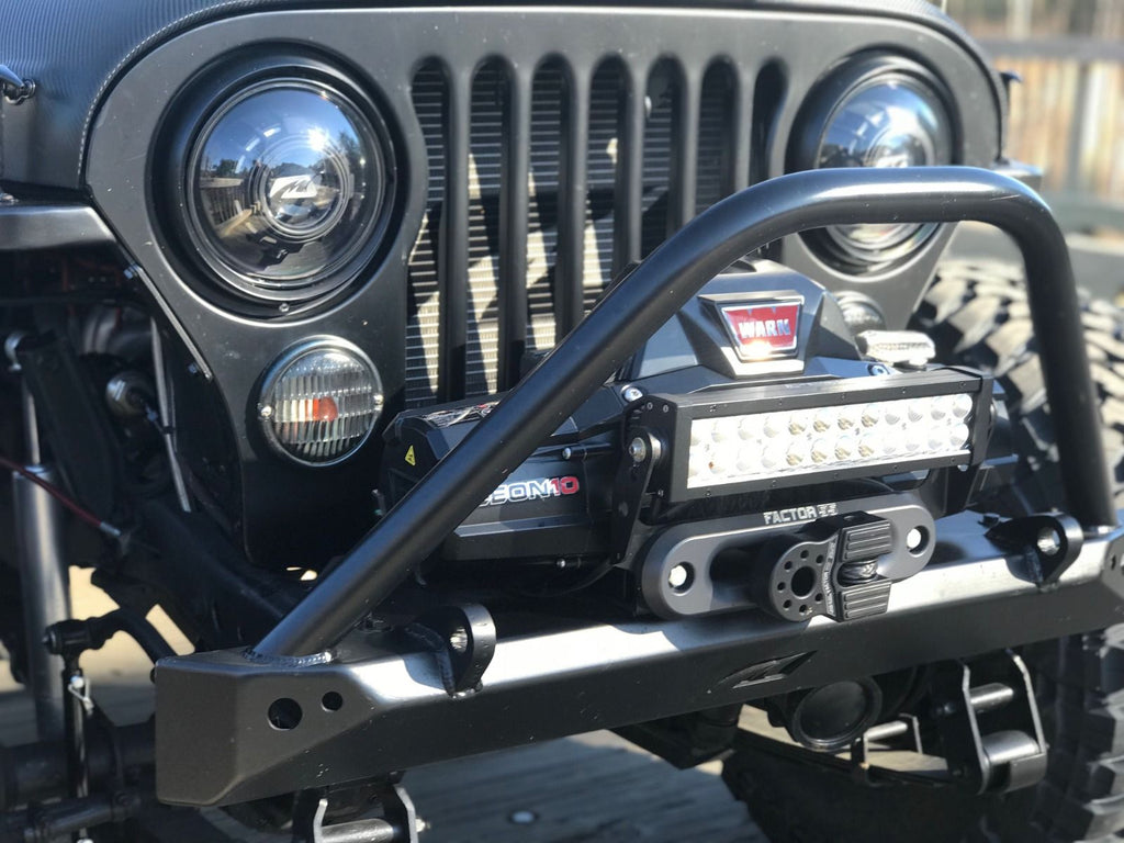 Jeep CJ Mid Width Front Bumper Bare Steel Motobilt