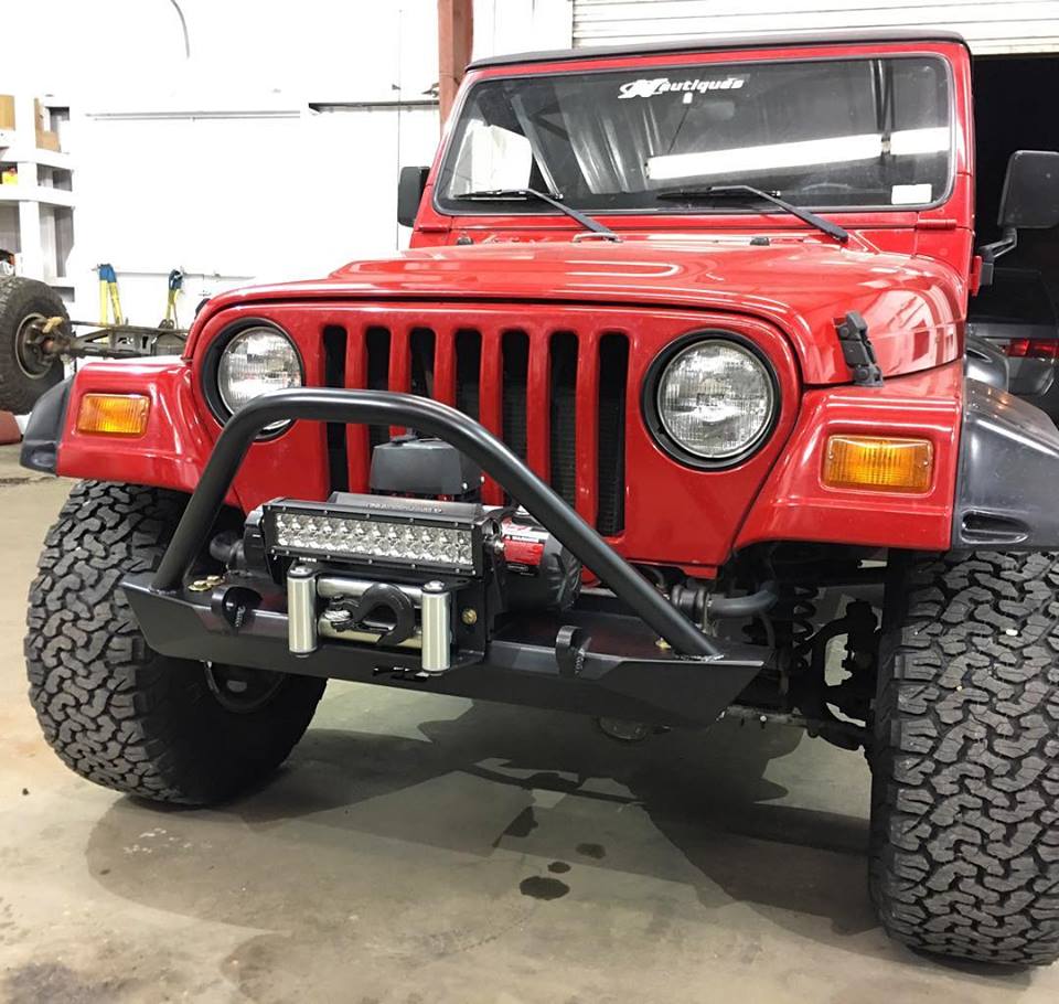 Jeep YJ / TJ / LJ Mid-Width Front Bumper Bare Steel Motobilt