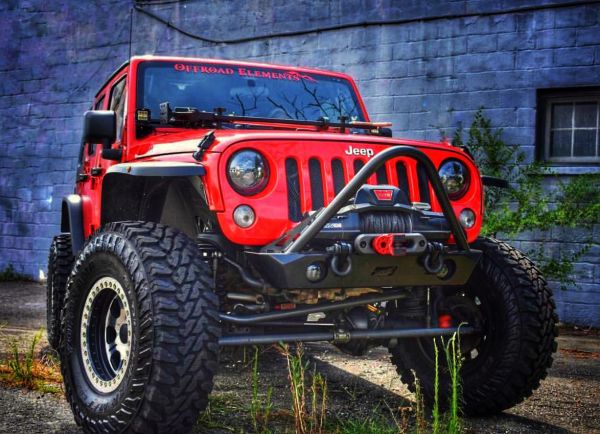 Jeep JK Front Bumper W/Stinger 07-18 Wrangler JK Hatchet Series Bare Steel Motobilt