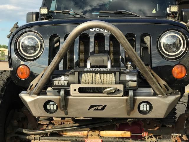 Jeep JK Front Bumper W/Stinger 07-18 Wrangler JK Hatchet Series Bare Steel Motobilt