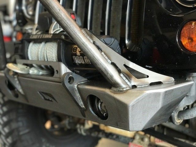 Jeep JK Front Bumper W/Stinger 07-18 Wrangler JK Hatchet Series Bare Steel Motobilt