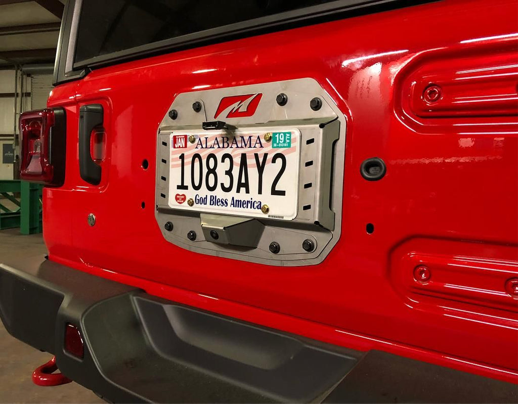 Jeep JL Spare Tire Delete Tag Mount and Tag Light 2018 Wrangler JL Motobilt