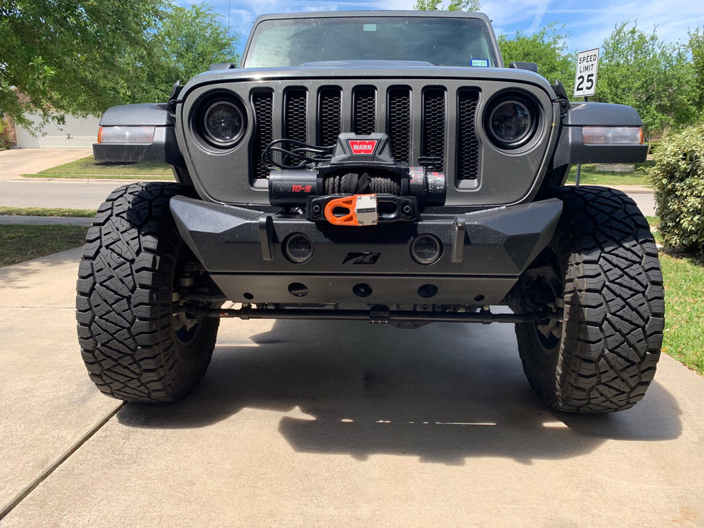 Jeep JL Front Bumper With Skid Plate 18+ Wrangler JL W/Fog Light Holes The Hammer Series Motobilt