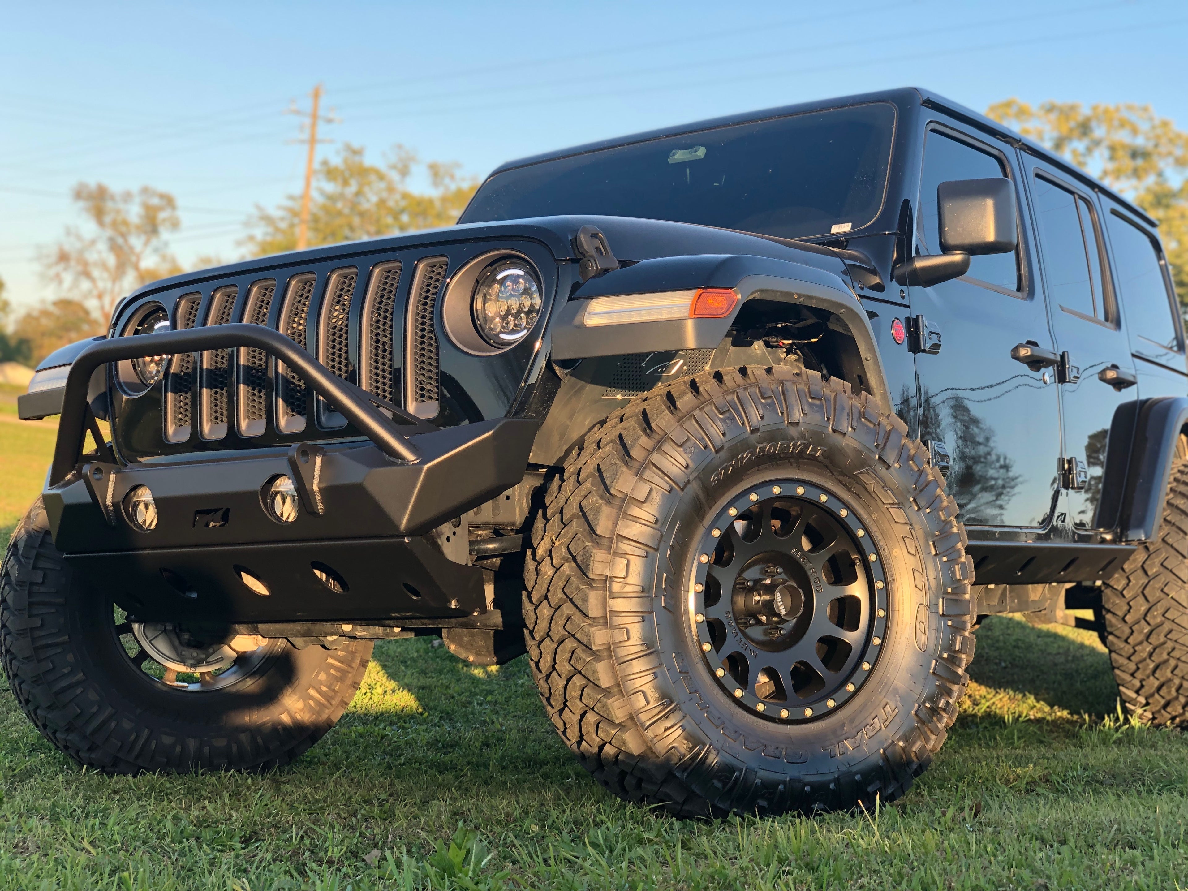 Jeep JL Front Bumper W/Stinger/Skid Plate 18+ Wrangler JL The Hammer Series Motobilt