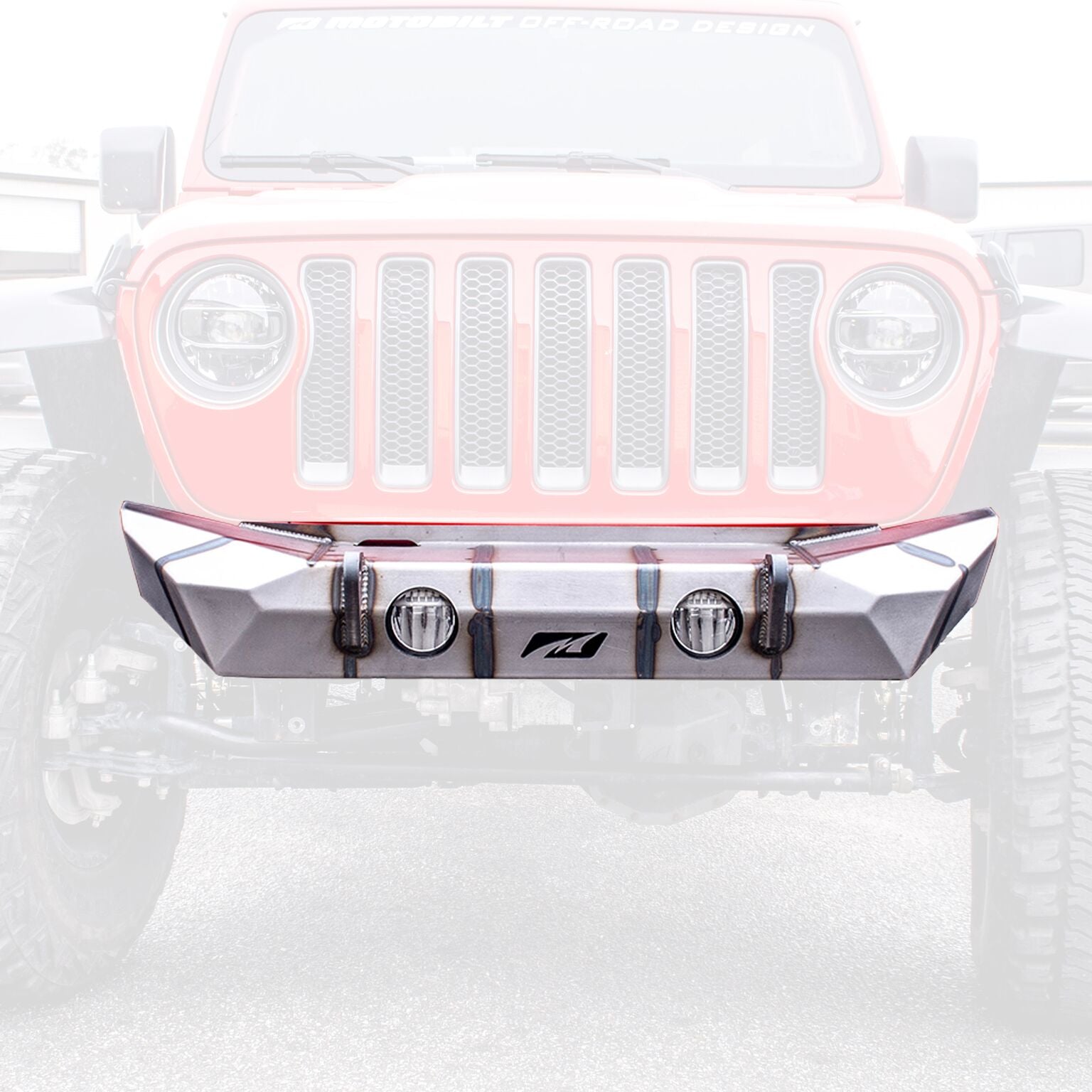 Jeep JL Front Bumper 18+ Wrangler JL W/Fog Light Holes The Hammer Series Motobilt