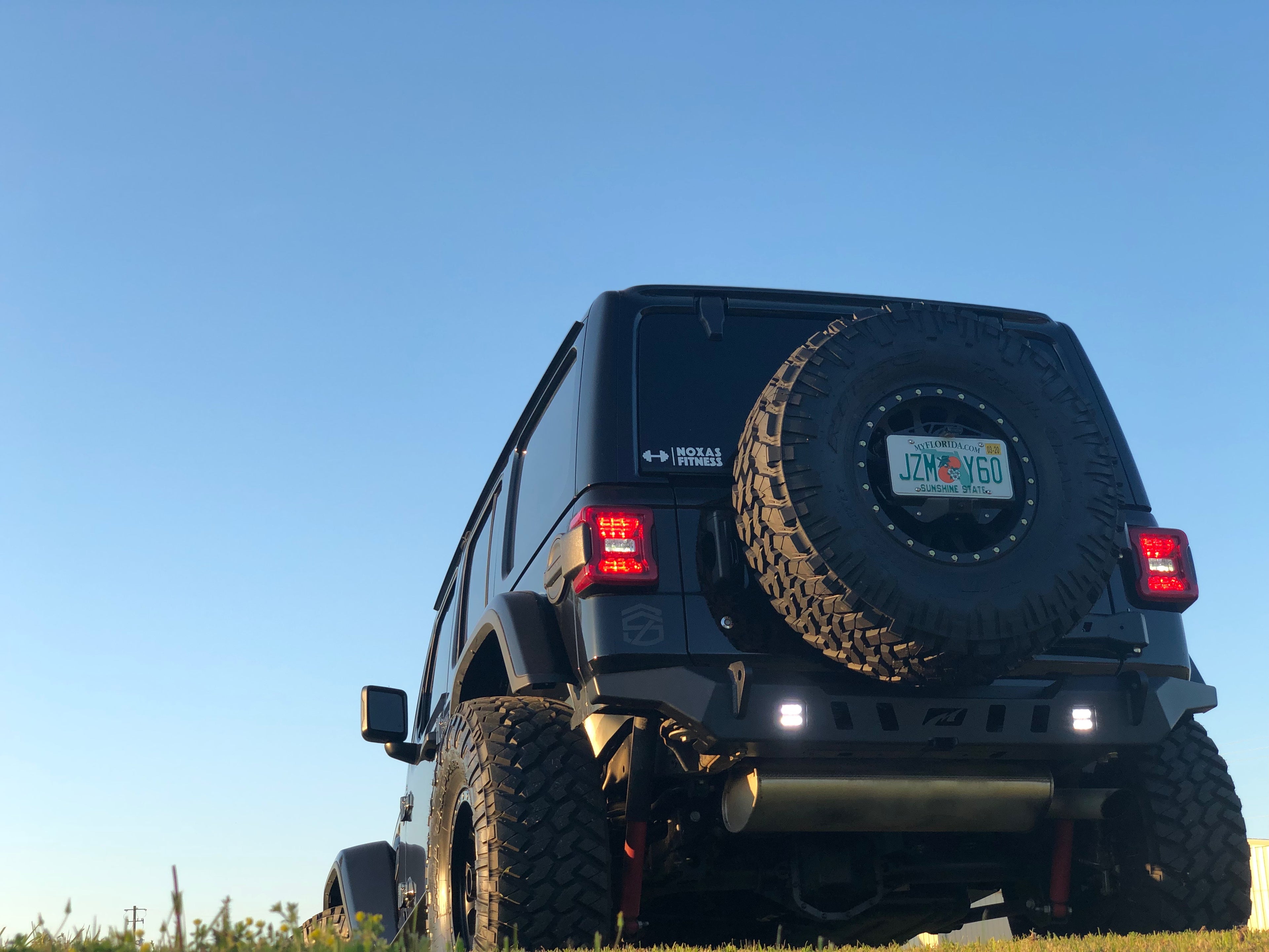 Jeep JL Rear Bumper Crusher With Light Mounts With Spare Tire Cut Out 2018-Present Wrangler JL Motobilt
