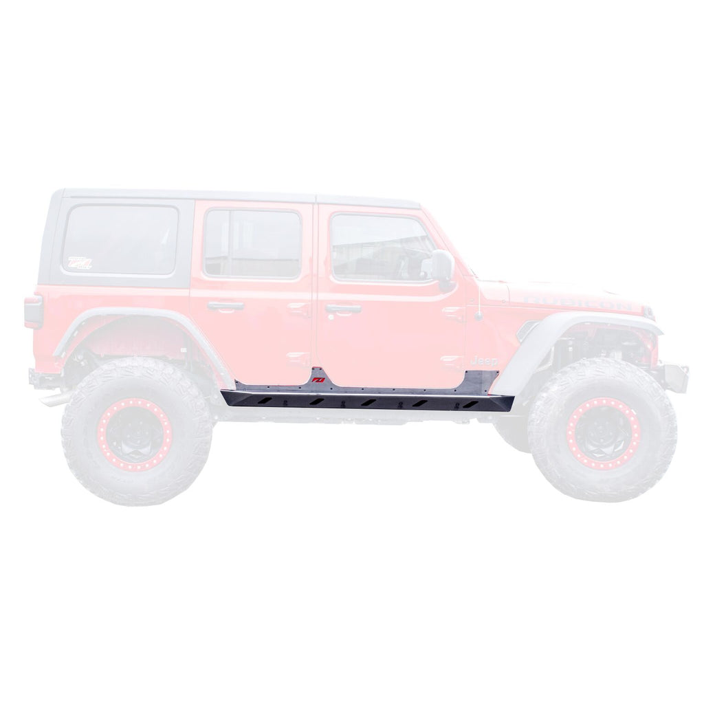 Jeep JL Unlimited Rocker Guards With Step 18 + Wrangler JL Crusher Series Bare Steel Motobilt
