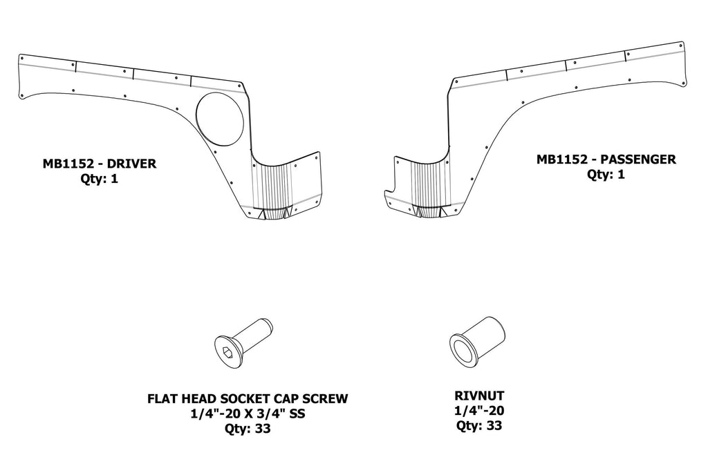 Jeep JL Rear Corner Armor for 18-Pres Wrangler JL Unlimited 4 Door Motobilt