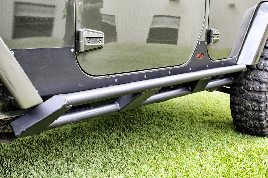 Frame Mounted Rocker Guards for Jeep JKU 4 Door Motobilt
