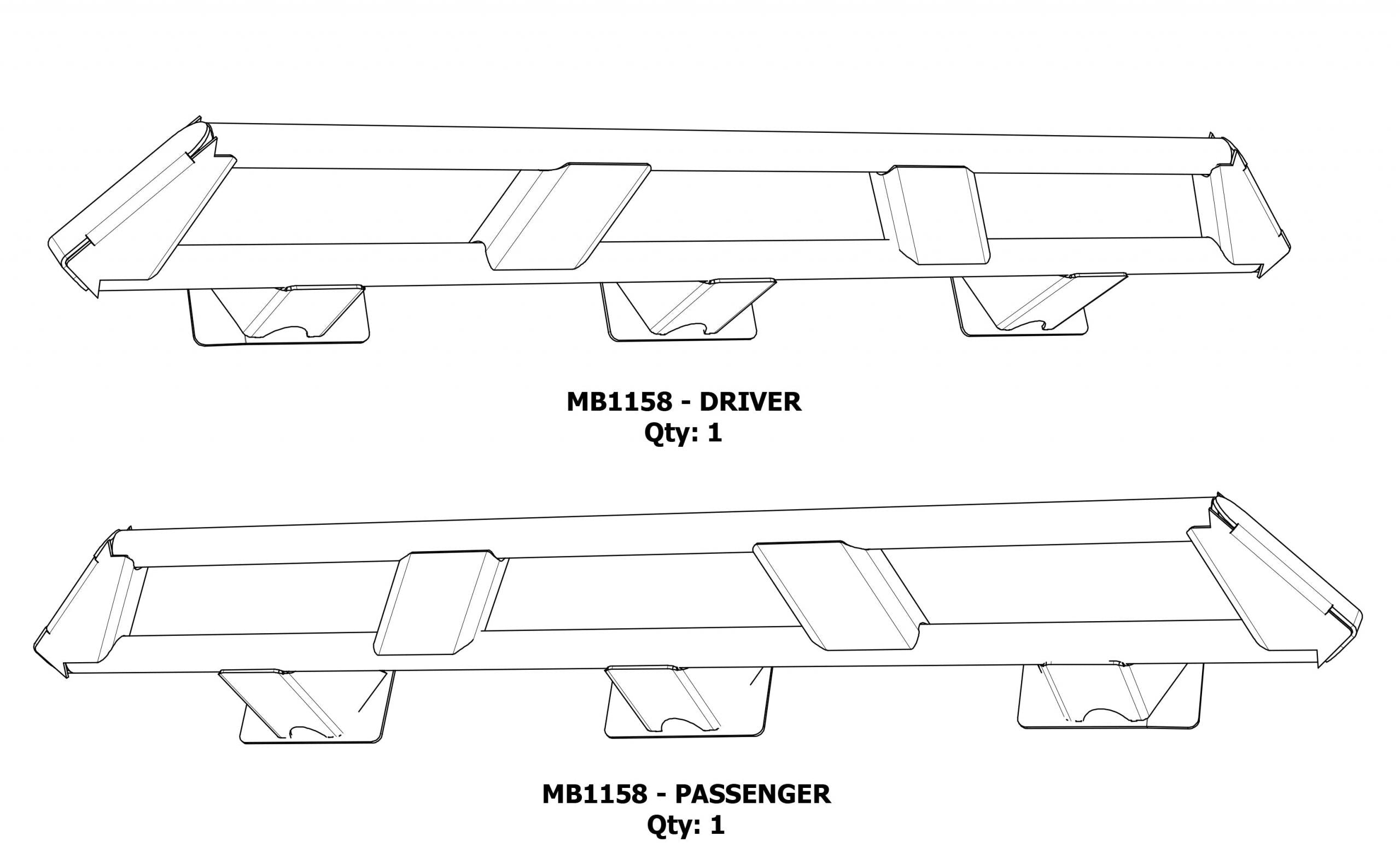 Frame Mounted Rocker Guards for Jeep JKU 4 Door Motobilt