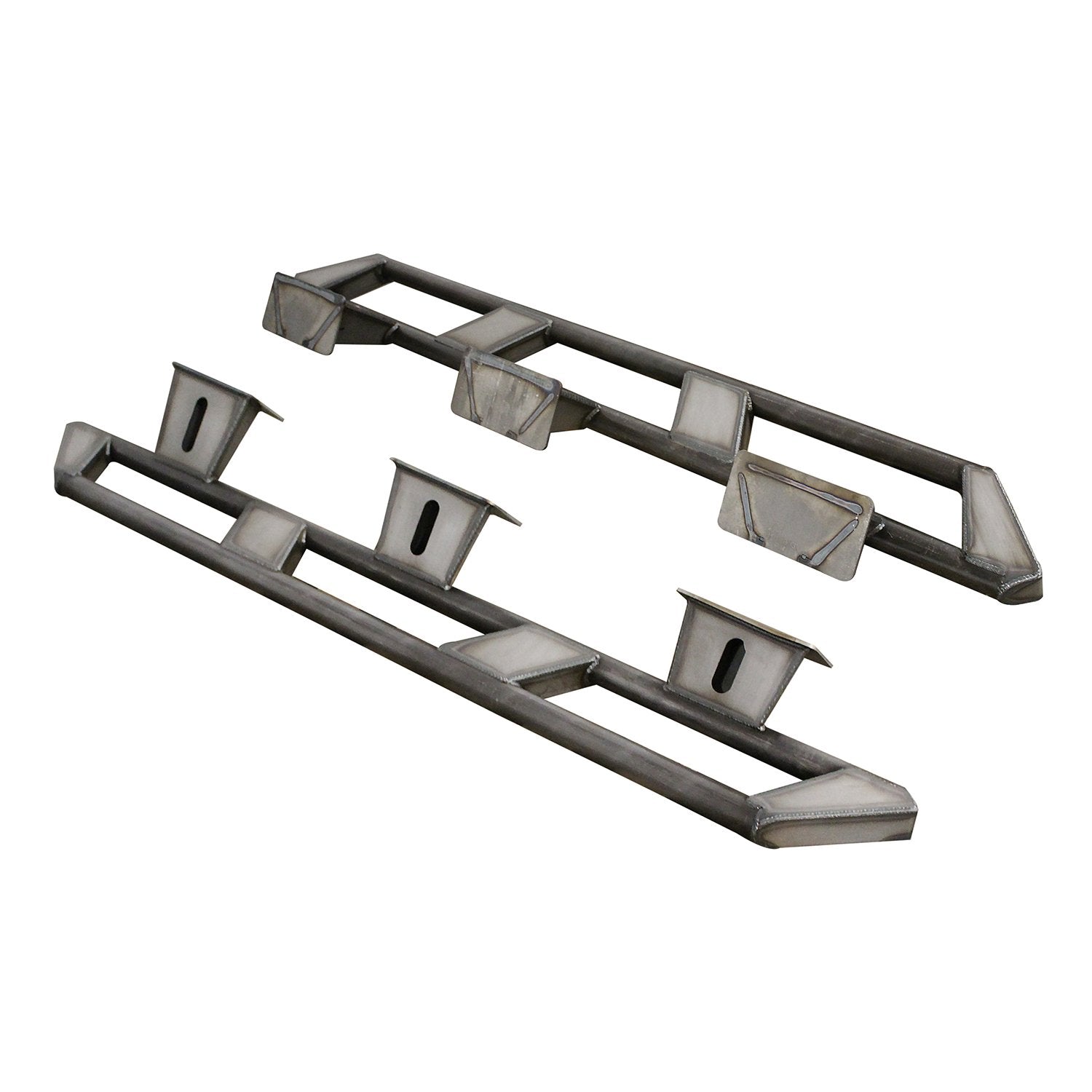 Frame Mounted Rocker Guards For 4 Door Jeep JL Bare Steel Motobilt