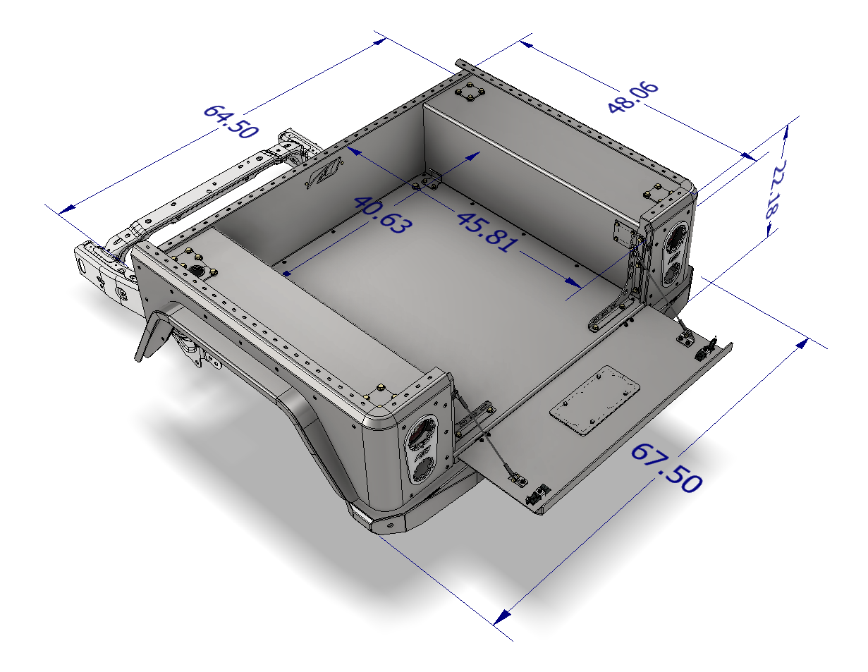 Bobbed Replacement Bed for Jeep Gladiator Motobilt