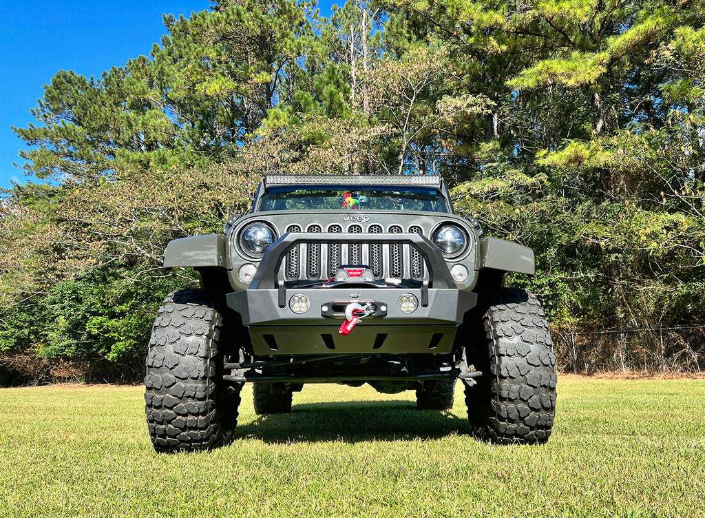 Crusher HD Front Bumper for Jeep JK/JKU with BullBar and Skidplate Motobilt